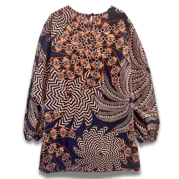 Farm Rio Yawanawa Vanahu Organic Cotton Mini Dress XS EUC #resortstyle - Picture 3 of 10